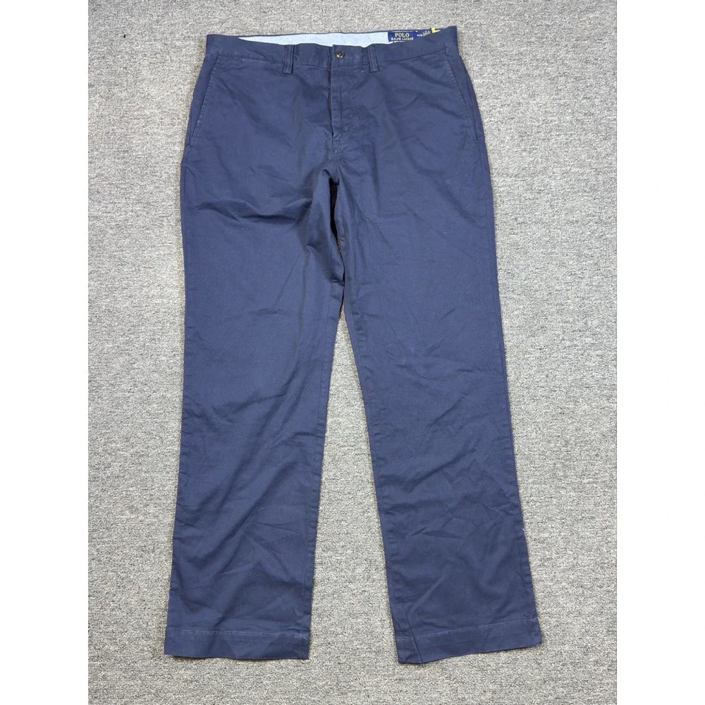 Polo Ralph Lauren Men's Stretch Straight Fit Chino Pants Size 34x32 Navy Classic